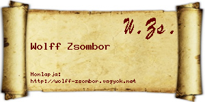 Wolff Zsombor névjegykártya